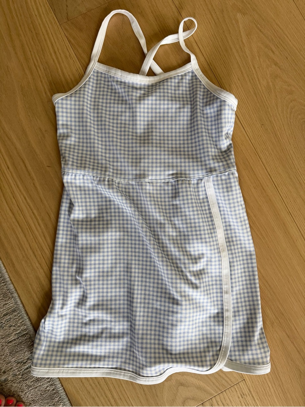 Light Blue Gingham Slip Dress - Unbranded